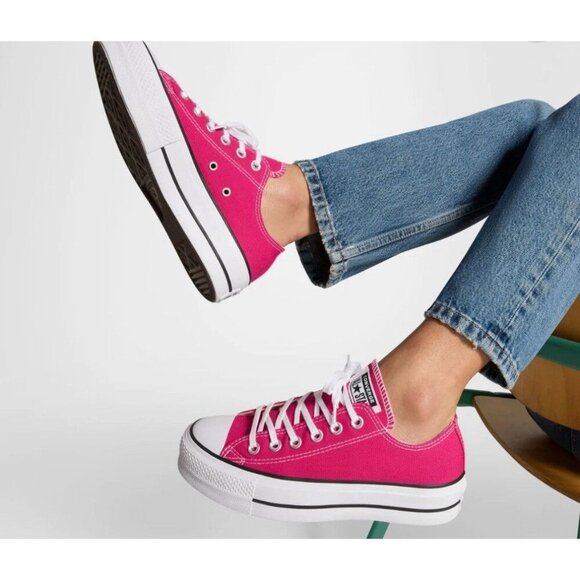 Converse Pink and White Sneakers - Picture 2 of 12